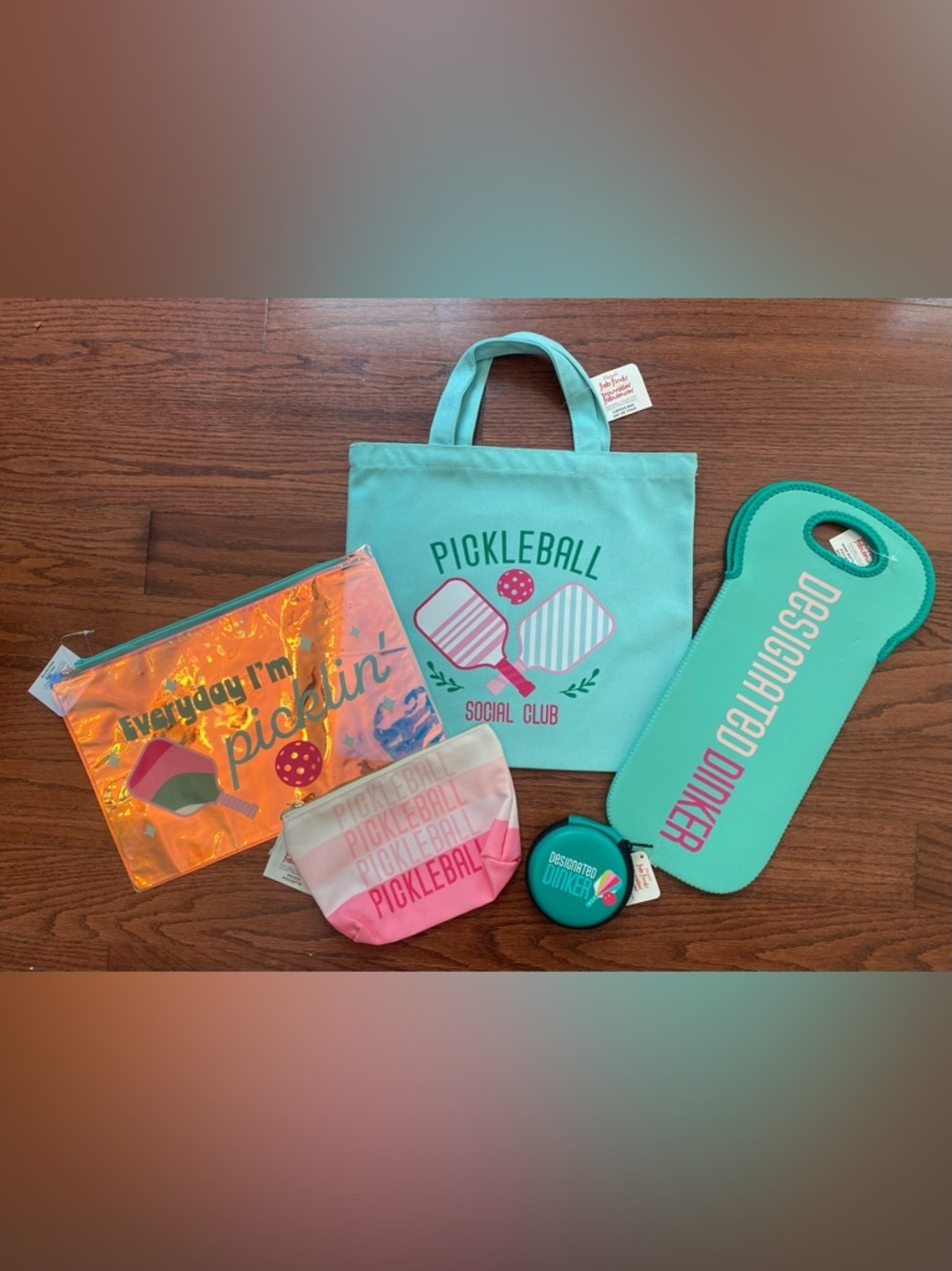 NWT Pickleball Bundle 5 Pcs Teal & Pink See Items & Measurements In Description